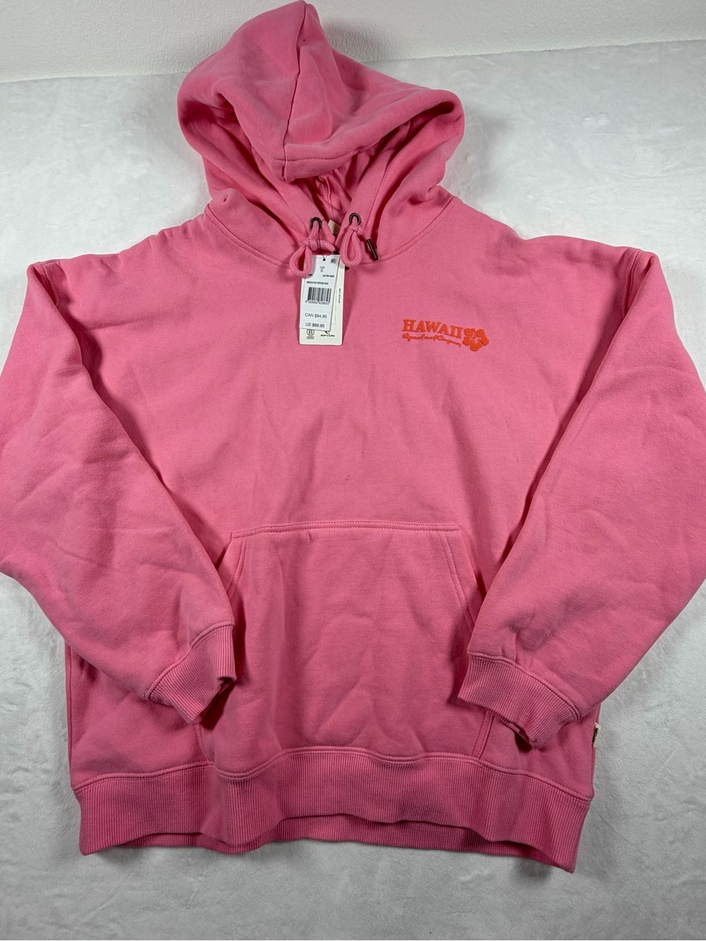 Rip Curl Pink Hoodie with Small Orange Logo